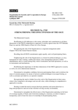 Ljubljana Ministerial Decision No. 17 on strengthening the effectiveness of the OSCE