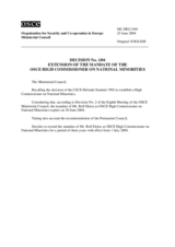Ministerial Council Decision No. 1/04
