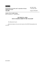 Ministerial Council Decision No. 18/04