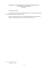 Decision on the appointment of the OSCE Representative on Freedom of the Media