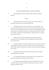 Establishment of the OSCE High Commissioner on National Minorities