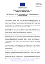 Statement by the Bulgarian EU Presidency on methods of work of the Permanent Council in 2018