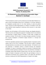 Statement by the Bulgarian EU Presidency on the conviction of journalist Mr. A. Mukhtarli in Azerbaijan