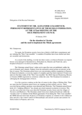 Statement by the Delegation of the Russian Federation Situation in Ukraine and the need to implement the Minsk agreements