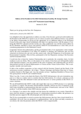 Address by the President of the OSCE Parliamentary Assembly, H.E. George Tsereteli