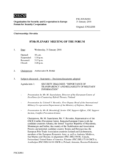 Journal of the 875th Plenary Meeting of the Forum for Security Co-operation