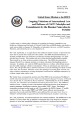 Statement by the Delegation of the United States of America on the Russia’s ongoing aggression against Ukraine and illegal occupation of Crimea