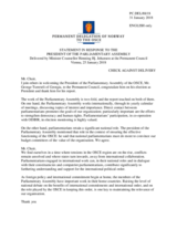 Statement by the Delegation of Norway in response to the address by the President of the OSCE Parliamentary Assembly, H.E. George Tsereteli