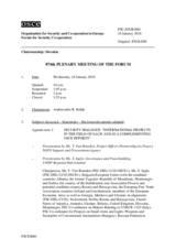 Journal of the 874th Plenary Meeting of the Forum for Security Co-operation