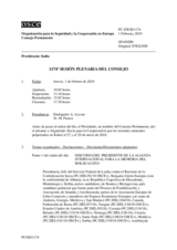 Diario de la 1174ª Sesión plenaria del Consejo Permanente 
