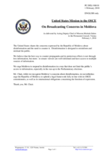 Statement by the Delegation of the United States of America on the media legislation in Moldova