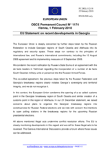 Statement by the Bulgarian EU Presidency on the recent developments in the occupied territories of Georgia
