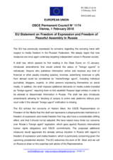 Statement by the Bulgarian EU Presidency on the freedom of expression and freedom of peaceful assembly in the Russian Federation