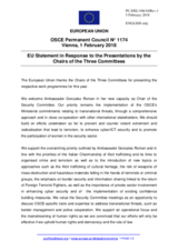 Statement by the Bulgarian EU Presidency in response to the presentations by the Chairpersons of the Security Committee, of the Economic and Environmental Committee and of the Human Dimension Committee