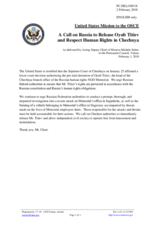 Statement by the Delegation of the United States of America on the human rights violations concerning the Memorial Human Rights Centre in the Russian Federation