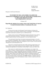 Statement by the Delegation of the Russian Federation on the human rights violations at the Guantánamo Bay detention facility
