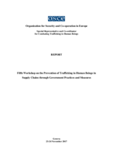 Highlights of the Fifth Workshop on the Prevention of Trafficking in Human Beings in Supply Chains through Government Practices and Measures