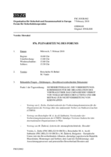 Journal der 876. Plenarsitzung des Forums