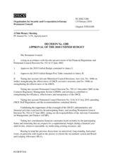 Permanent Council Decision No. 1288 Permanent Council Decision No. 1288