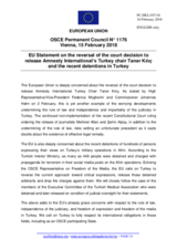 Statement by the Bulgarian EU Presidency on the case of Amnesty International’s Turkey Chair Mr. T. Kılıҫ, and recent detentions in Turkey