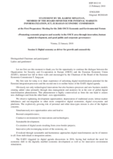 Statement by H.E. Karine Minasyan, Member of Board, Minister in charge of Internal Markets, Information Support, Information and Communication Technology