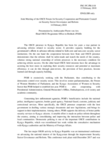 Presentation by the Head of the OSCE Programme Office in Bishkek Ambassador Pierre von Arx