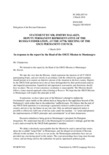 Statement by the Delegation of the Russian Federation in response to the report by the Head of the OSCE Mission to Montenegro, Ambassador Maryse Daviet
