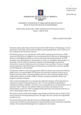 Statement by the Delegation of Norway in response to the report by the Head of the OSCE Mission to Montenegro, Ambassador Maryse Daviet