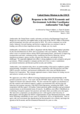 Statement by the Delegation of the United States of America  in response to the report by the Co-ordinator of OSCE Economic and Environmental Activities, Ambassador Vuk Žugić
