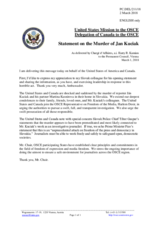 Statement by the Delegation of the United States of America on the murder of journalist Mr. J. Kuciak in Slovakia