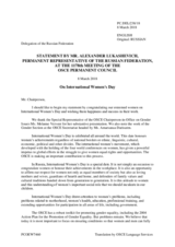 Statement by the Delegation of the Russian Federation in response to the address by the Special Representative of the OSCE Chairperson-in-Office on Gender, Ambassador Melanne Verveer