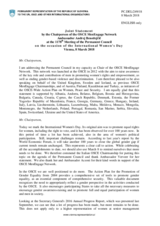 Statement by the Delegation of Slovenia, also on behalf of several delegations, in response to the address by the Special Representative of the OSCE Chairperson-in-Office on Gender, Ambassador Melanne Verveer