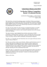 Statement by the Delegation of the United States of America on the presidential election in the Russian Federation, held on 18 March 2018