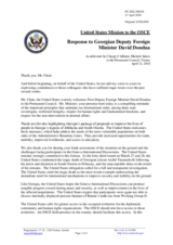 Statement by the Delegation of the United States of America in response to the address by the Deputy Minister for Foreign Affairs of Georgia, H.E. David Dondua