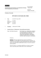 Giornale della 878a Seduta plenaria del Foro di cooperazione per la sicurezza