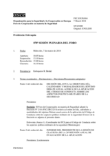 Diario de la 878ª Sesión plenaria del Foro de Cooperación en materia de Seguridad  