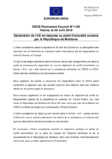 Déclaration de l’UE en réponse au point d’actualité soulevé par la République de Moldavie