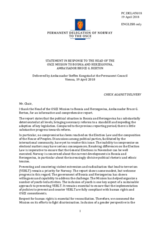 Statement by the Delegation of Norway in response to the report by the Head of the OSCE Mission to Bosnia and Herzegovina, Ambassador Bruce G. Berton
