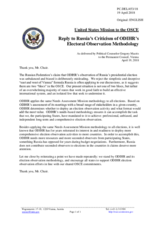 Statement by the Delegation of the United States of America on the ODIHR’s election observation methodology