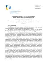 Statement by the Delegation of Ukraine in response to the address by the Deputy Minister for Foreign Affairs of Georgia, H.E. David Dondua