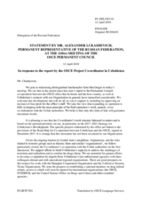 Statement by the Delegation of the Russian Federation in response to the report by the OSCE Project Co-ordinator in Uzbekistan, Mr. John MacGregor