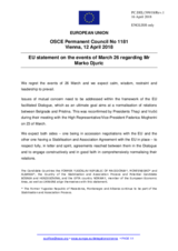 Statement by the Bulgarian EU Presidency on the police brutality in Kosovska Mitrovica and the illegal detention of Mr. M. Đurić, Director of the Office for Kosovo and Metohija, Government of the Republic of Serbia.
