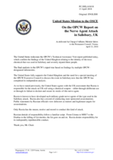 Statement by the Delegation of the United States of America on the nerve agent attack in Salisbury, United Kingdom 