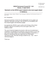 Statement by the Delegation of Denmark on the nerve agent attack in Salisbury, United Kingdom