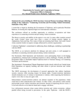 Statement for Press Briefing by OSCE Secretary General Thomas Greminger