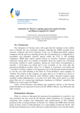 Statement by the Delegation of Ukraine on Russia’s ongoing aggression against Ukraine and illegal occupation of Crimea