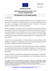 Statement by the Bulgarian EU Presidency on the death penalty in Belarus and the United States of America