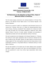 Statement by the Bulgarian EU Presidency on detention of Mr. O. Titiev, head of the Memorial Human Rights Centre, in the Russian Federation