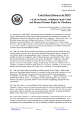 Statement by the Delegation of the United States of America on detention of Mr. O. Titiev, head of the Memorial Human Rights Centre, in the Russian Federation