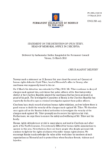 Statement by the Delegation of Norway on detention of Mr. O. Titiev, head of the Memorial Human Rights Centre, in the Russian Federation